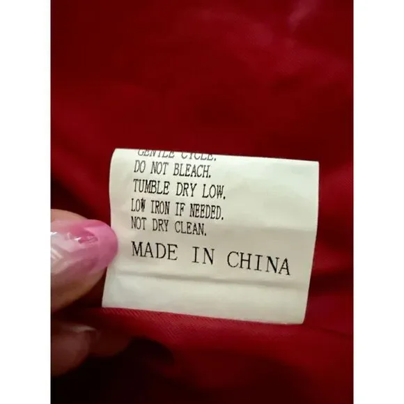 Red Tweed Style Open Front Jacket-Gold Button Detail Bouclé Knit Blazer |Medium - Picture 9 of 12